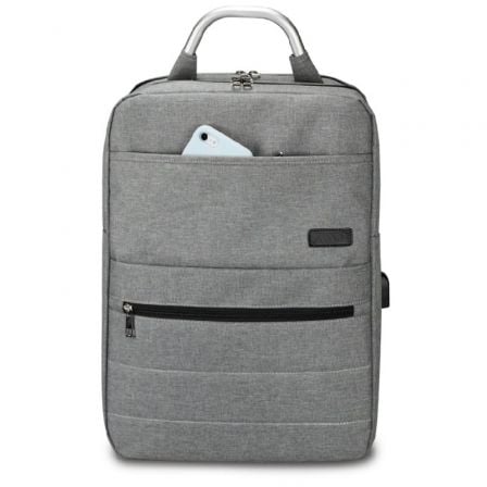 Mochila Subblim Elite Airpadding Backpack para Portatiles hasta 15.6p/ Puerto USB/ Gris