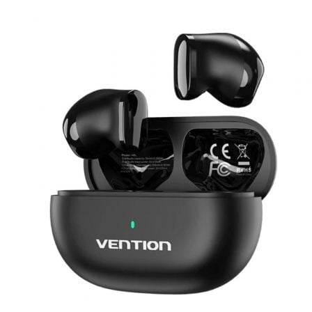 Auriculares Bluetooth Vention Tiny T12 NBLB0 con estuche de carga/ Autonomia 6h/ Negros